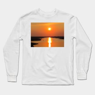 Sunset From The Oak Island Bridge Long Sleeve T-Shirt